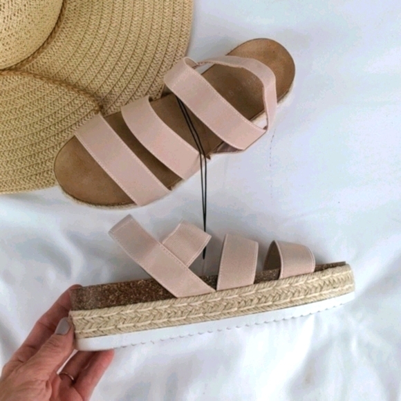 NEW Madden Nude Crispp Espadrille Flatform Sandals - Picture 3 of 3